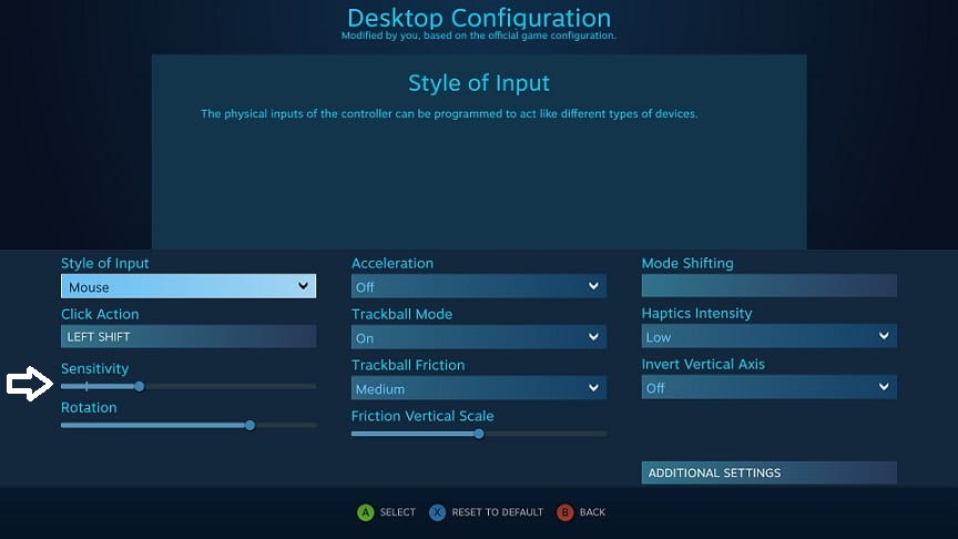 steam desktop configuration